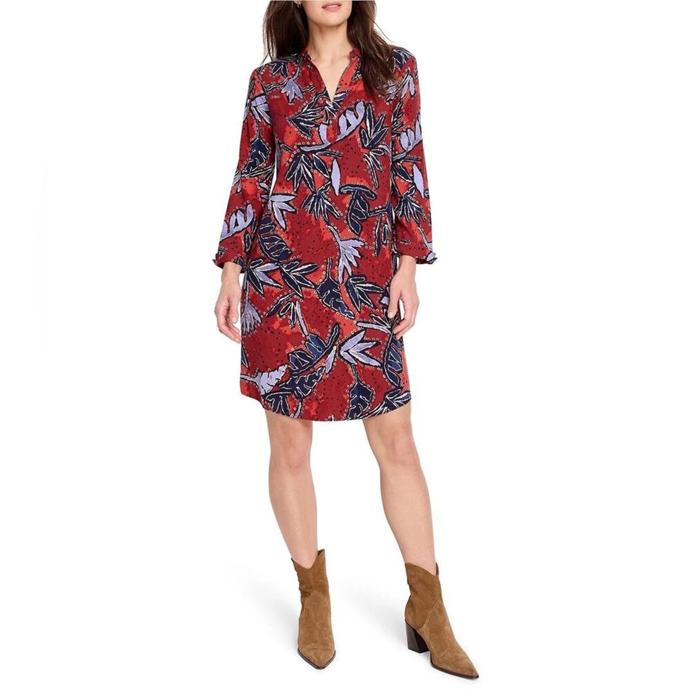 NIC+ZOE $188 AUTUMN LEAVES LIVE IN Floral Casual DRESS Size S